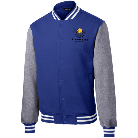 Beachy Fleece Letterman Jacket