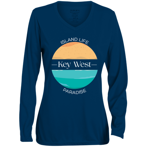 Ocean Blue Moisture-Wicking Long Sleeve Tee -Ladies'